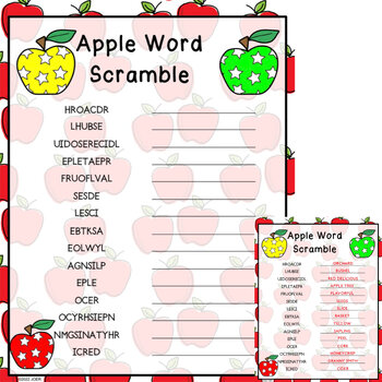 Preview of Apple Word Scramble