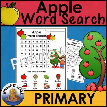 Preview of Apple Word Search  Easy for PRIMARY