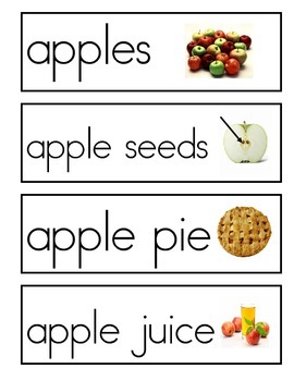 Preview of Apple Word Wall Vocabulary Cards