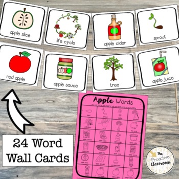 Fall Writing Center, Fall Word Wall Cards FREE