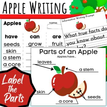 Preview of Apple Writing and Labeling- Informative (Have Can Are) Anchor Charts Fruit Plant