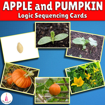 Preview of Apple and Pumpkin Language Sequence Cards/ Montessori Life Cycle Activity