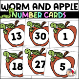 Apple and Worm Number Cards