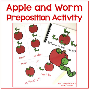 Apple and Worm Preschool Preposition Activity by Ms Stephanie's Preschool