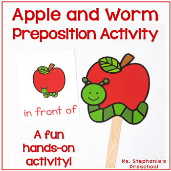 Preview of Apple and Worm Preschool Preposition Activity