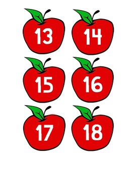 Apple calendar numbers by Anne Erwin | Teachers Pay Teachers