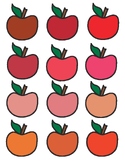 Apple clipart, rainbow, stencil, printable