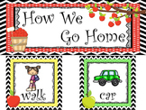 Apple themed How We Go Home Chart. Preschool Classroom Man