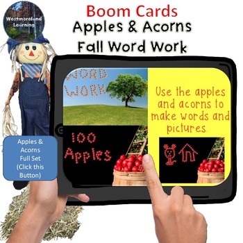 Preview of Apples & Acorns Word Work Interactive Digital Boom Cards Fall Set