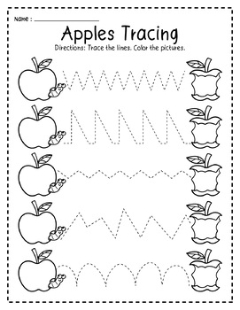 Apples Back To School Line Tracing Practice Pre-Writing Preschool ...