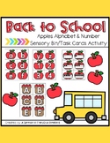 Apples & Baskets Alphabet and Number Match Task Cards/Sens