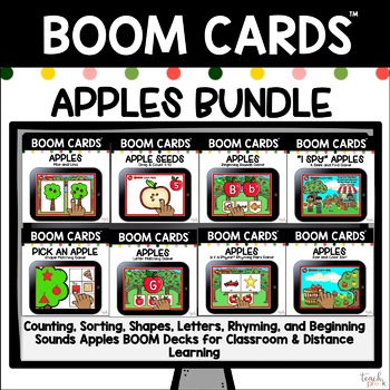 Preview of Apples Boom Cards BUNDLE Classroom or Distance Learning