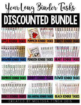 Preview of Monthly Themed Binder Sets (DISCOUNTED BUNDLE) - Binder Basics Work System