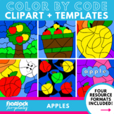 Apples Color By Code Clipart + Editable Templates