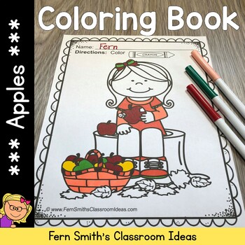 Preview of Apples Coloring Pages | Apple Coloring Book | Apple Craftivity