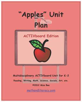 Preview of "Apples" Common Core Aligned Math and Literacy Unit - ACTIVboard EDITION