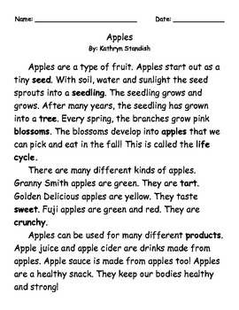 Apples: FOSS Trees Companion Unit by Kathryn Standish | TpT