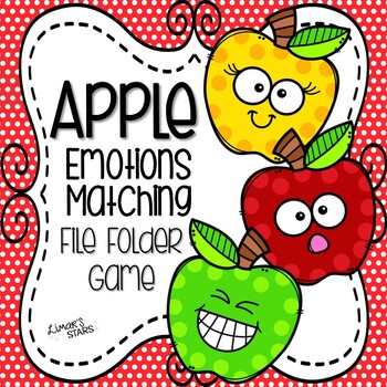 Preview of Apples File Folder Game: Emotions Matching {BACK TO SCHOOL}