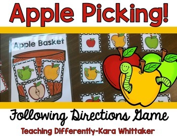Preview of Apples Following Directions Game {FREE}