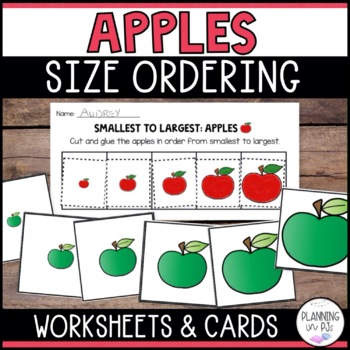 Preview of Apples Size Ordering for Fall | Order by Size | Cut and Glue