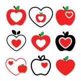 Apples & Hearts Clip Art Set