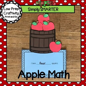 Preview of Apples In A Barrel Themed Cut and Paste Counting and Computation Math Craftivity