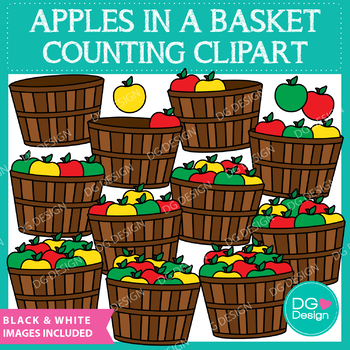Preview of Apples In A Basket Counting Clipart