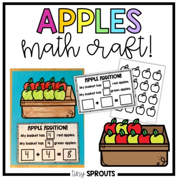 Preview of Apples Math Craft- Addition Math Craft, Kindergarten First Grade Math Craft