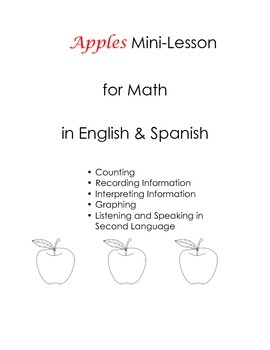 Preview of Apples MiniLesson English Spanish Counting Graphing Tallying Record Dual Lang