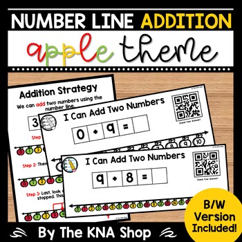 Preview of First Day of Fall Number Line Addition to 20 Apple Theme