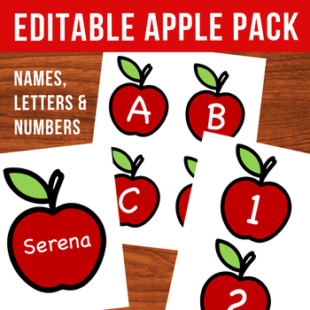 Preview of Apples Pack - Editable Student Names, Letters, & Numbers | Fall Back to School