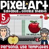 Apples Pixel Art Template Editable Digital Resource on Goo