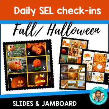 Preview of Apples, Pumpkins, Halloween | 14 Fall SEL Social Emotional checkins | OCTOBER