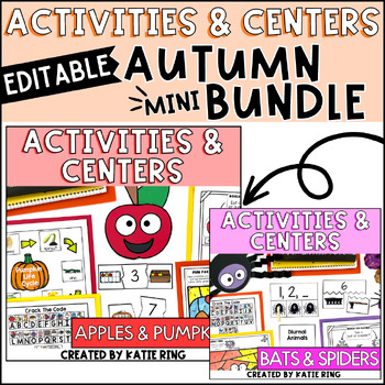 Preview of Apples, Pumpkins, Spiders & Bats - Fall Activities Mini Bundle