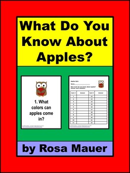 Preview of Apples Quiz, Response Form, and Answers