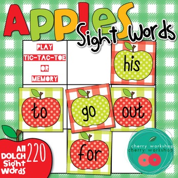 Preview of Sight Words Game | Apple Theme Sight Word Cards