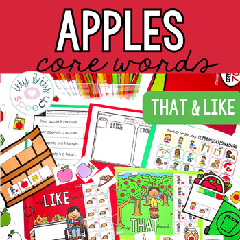 Preview of Apples Theme Core Vocabulary Activities for Speech Therapy Fall