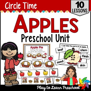 Preview of Apples Unit September Lesson Plans Circle Time Activities for Preschool Pre-K