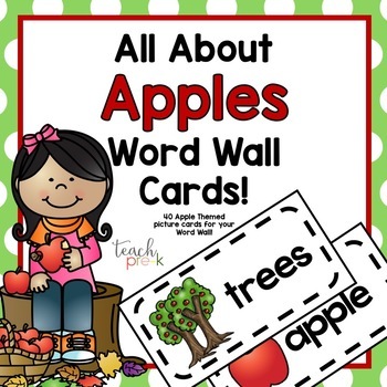Preview of Apples Word Wall Cards