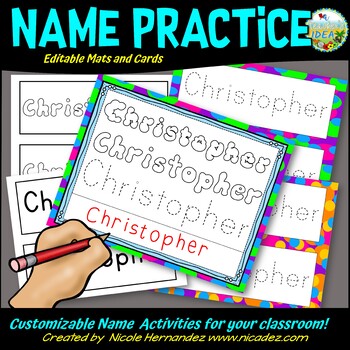 Preview of Editable Name Activities - Name Practice for Preschool and Kindergarten