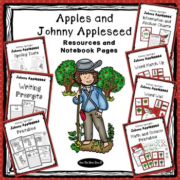 Preview of Apples and Johnny Appleseed Unit Study Resources and Notebook Pages