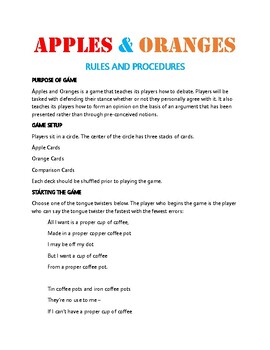 Preview of Apples and Oranges