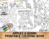Apples and Worms Coloring Book - Kids Coloring Pages - Pri