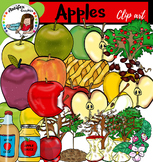 Apples clip art -Color and B&W- 48 items!