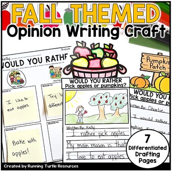Preview of Apples or Pumpkins Fall Would You Rather Writing Prompts, Fall Opinion Writing