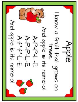 Preview of Apples poem and pocket chart activity
