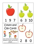 Apples themed Count and Clip preschool learning game.  Day