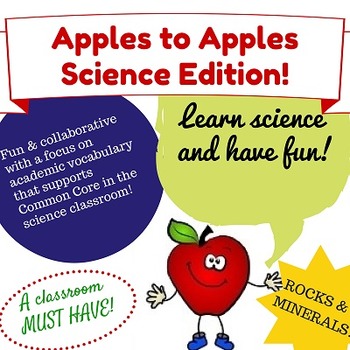 Preview of Apples to Apples Science Game - Rocks and Minerals Edition! (Science Vocabulary)