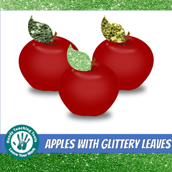 Preview of Apples with Glittery Leaves- FREEBIE