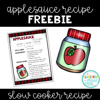 Preview of Applesauce *FREEBIE* {Hands on Science Slow Cooker Recipe}